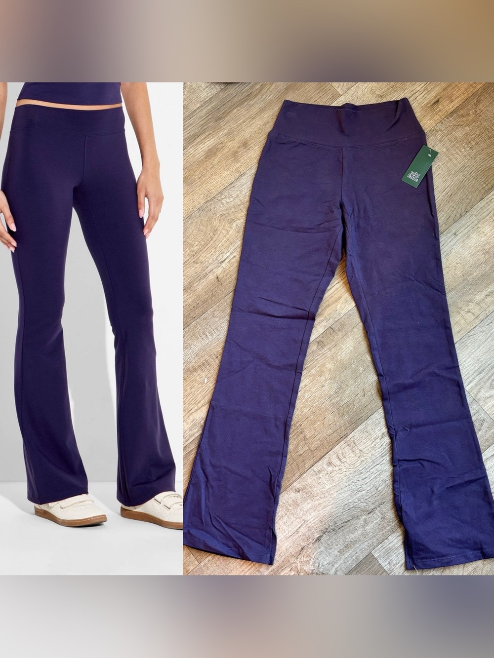 Wild Fable Women's Cotton Flare Athletic leggings Pants in dark purple size M